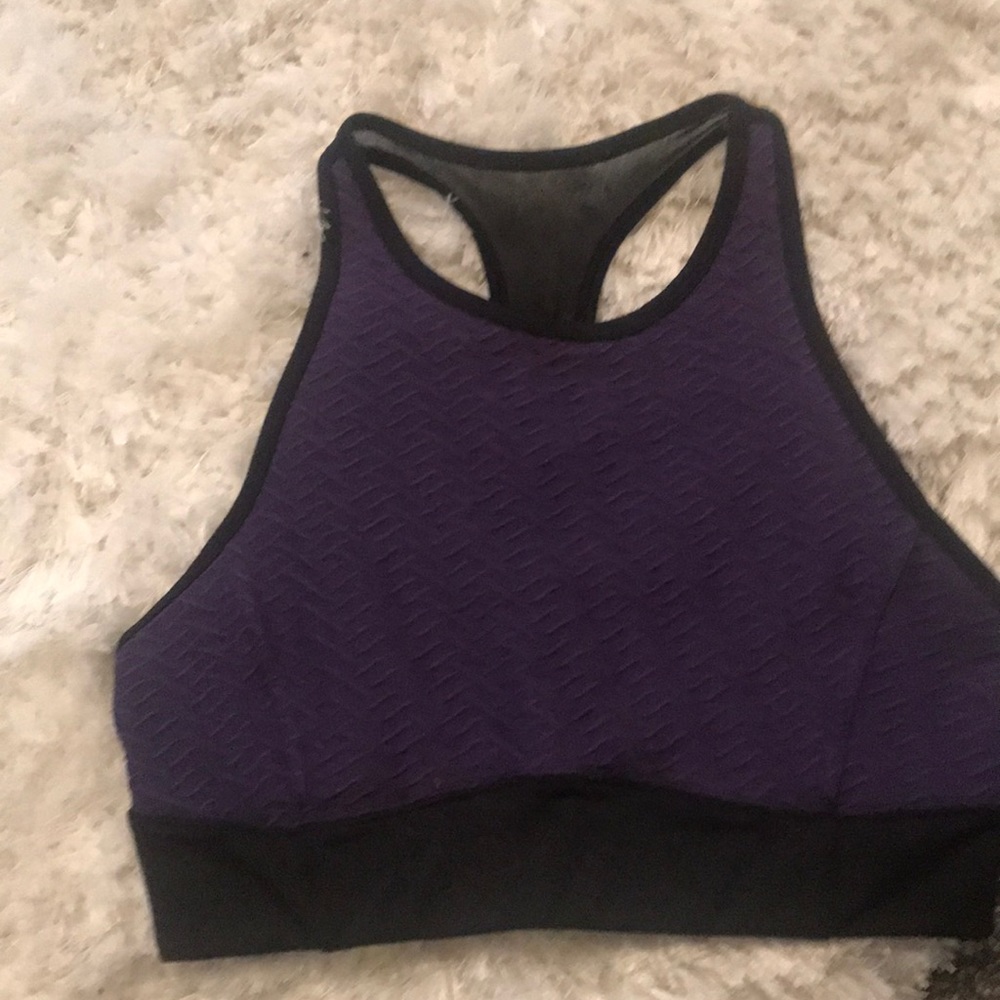 Lucy Activewear Purple and Black Toga Bra